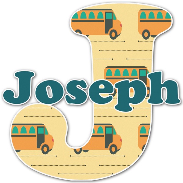Custom School Bus Name & Initial Decal - Up to 18"x18" (Personalized)