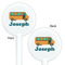 School Bus White Plastic 5.5" Stir Stick - Double Sided - Round - Front & Back