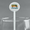 School Bus White Plastic 5.5" Stir Stick - Round - Main