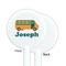 School Bus White Plastic 5.5" Stir Stick - Single Sided - Round - Front & Back