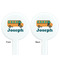 School Bus White Plastic 7" Stir Stick - Double Sided - Round - Front & Back