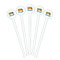 School Bus White Plastic 7" Stir Stick - Round - Fan View