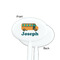 School Bus White Plastic 7" Stir Stick - Single Sided - Oval - Front & Back