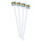 School Bus White Plastic Stir Stick - Double Sided - Square - Front