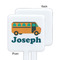 School Bus White Plastic Stir Stick - Single Sided - Square - Approval