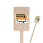 School Bus 6.25" Rectangle Wooden Stir Sticks - Single Sided (Personalized)
