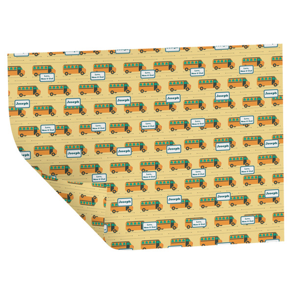 Custom School Bus Wrapping Paper Sheets - Double-Sided - 20" x 28" (Personalized)