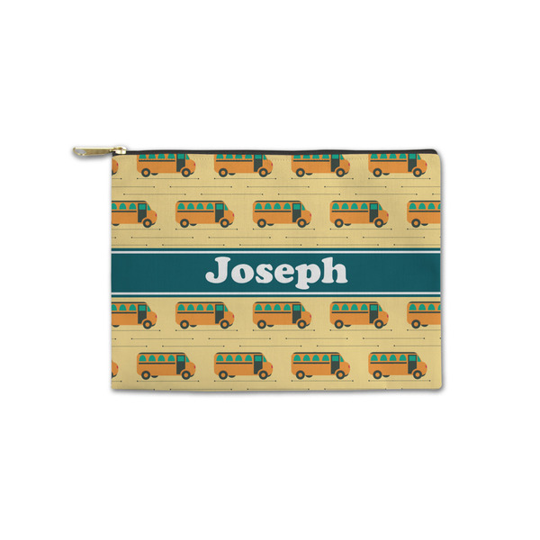 Custom School Bus Zipper Pouch - Small - 8.5"x6" (Personalized)