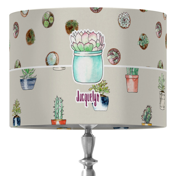 Custom Cactus 16" Drum Lamp Shade - Fabric (Personalized)