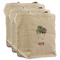 Cactus 3 Reusable Cotton Grocery Bags - Front View