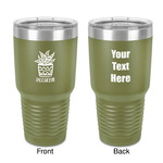 Cactus 30 oz Stainless Steel Tumbler - Olive - Double-Sided (Personalized)