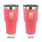 Cactus 30 oz Stainless Steel Ringneck Tumblers - Coral - Double Sided - APPROVAL