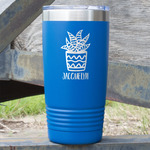 Cactus 20 oz Stainless Steel Tumbler - Royal Blue - Double Sided (Personalized)