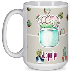 Cactus 15 Oz Coffee Mug - White (Personalized)