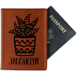 Cactus Passport Holder - Faux Leather - Double Sided (Personalized)