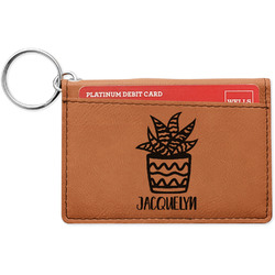 Cactus Leatherette Keychain ID Holder (Personalized)