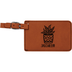 Cactus Leatherette Luggage Tag (Personalized)