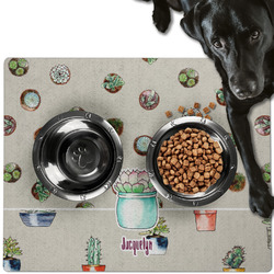 Cactus Dog Food Mat - Large w/ Name or Text