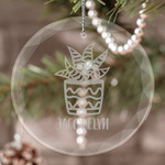 Cactus Engraved Glass Ornament (Personalized)