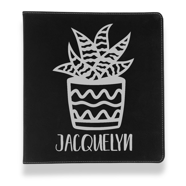 Custom Cactus Leather Binder - 1" - Black (Personalized)