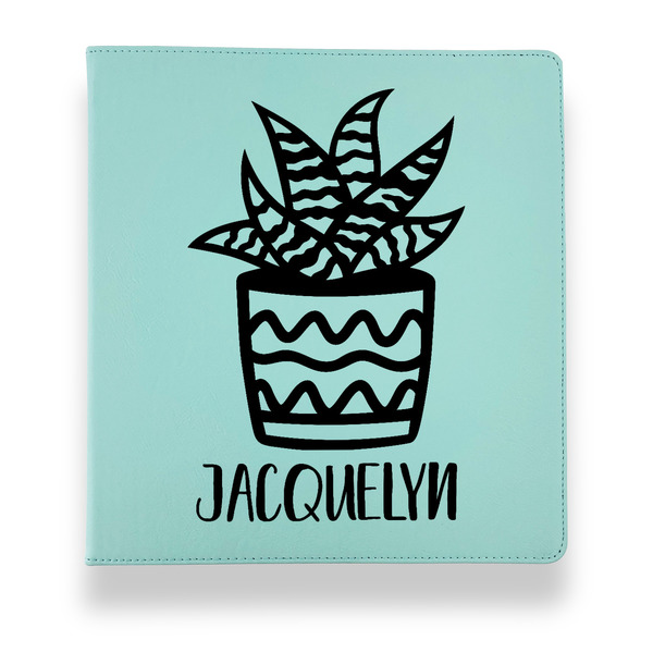 Custom Cactus Leather Binder - 1" - Teal (Personalized)