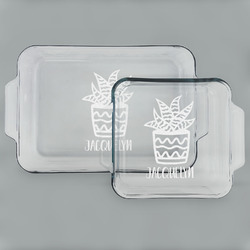 Cactus Set of Glass Baking & Cake Dish - 13in x 9in & 8in x 8in (Personalized)