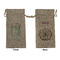 Cactus Large Burlap Gift Bags - Front & Back