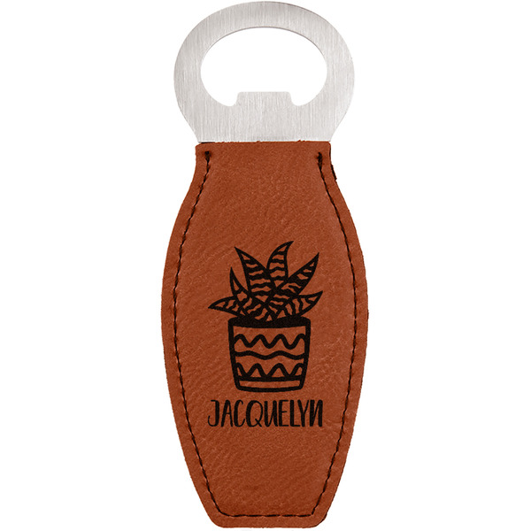 Custom Cactus Leatherette Bottle Opener - Double Sided (Personalized)