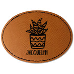 Cactus Faux Leather Iron On Patch - Oval (Personalized)