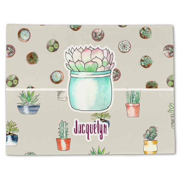 Custom Cactus Single-Sided Linen Placemat - Single w/ Name or Text