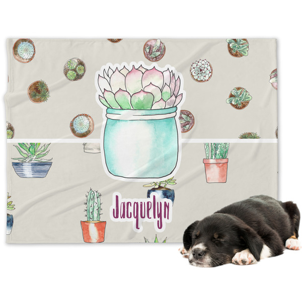 Custom Cactus Dog Blanket - Regular (Personalized)