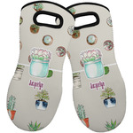 Cactus Neoprene Oven Mitts - Set of 2 w/ Name or Text