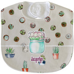 Cactus Velour Baby Bib w/ Name or Text