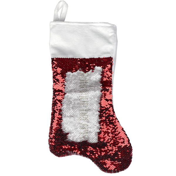 Custom Cactus Reversible Sequin Stocking - Red (Personalized)