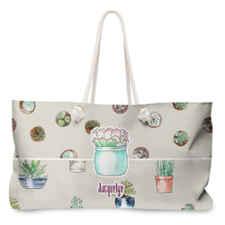 Cactus Large Tote Bag with Rope Handles (Personalized)