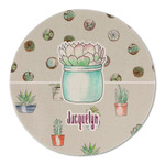 Cactus Round Linen Placemat - Single Sided (Personalized)