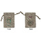 Cactus Small Burlap Gift Bag - Front and Back