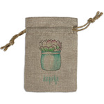 Cactus Small Burlap Gift Bag - Front (Personalized)