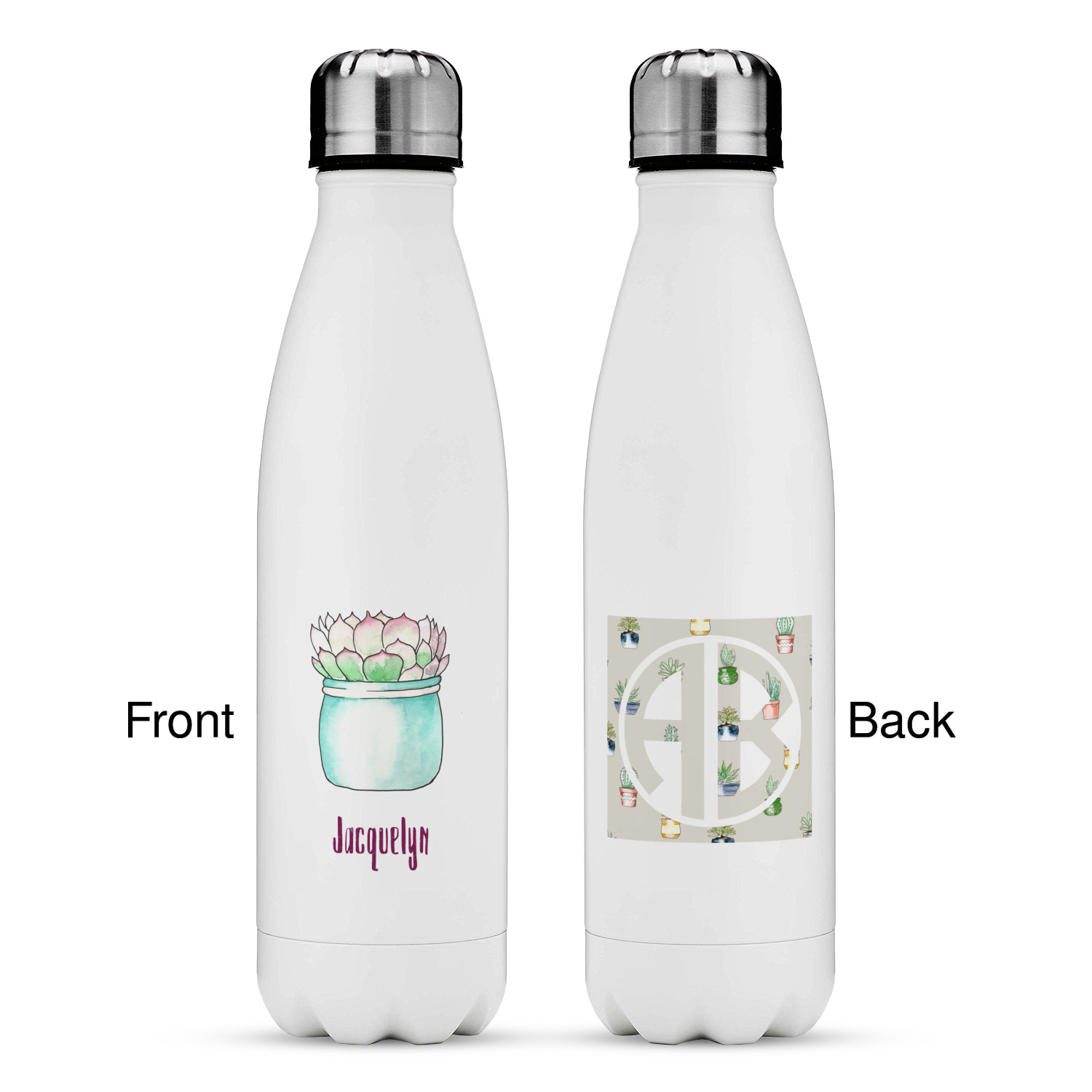 Cactus Water Bottle - 17 oz. - Stainless Steel - Full Color Printing ...