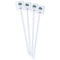 Cactus White Plastic Stir Stick - Double Sided - Square - Front