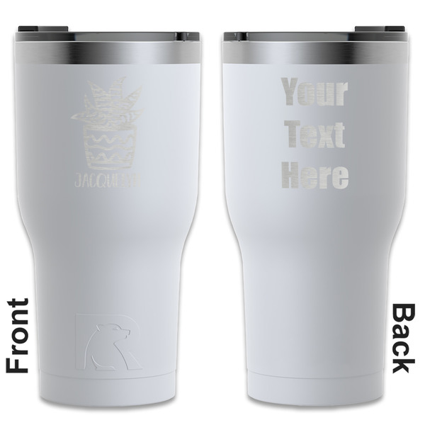 Custom Cactus RTIC Tumbler - White - Engraved Front & Back (Personalized)