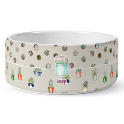 Cactus Ceramic Dog Bowl - Medium (Personalized)