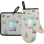 Cactus Oven Mitt & Pot Holder Set w/ Name or Text