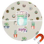 Cactus Round Car Magnet - 6" (Personalized)