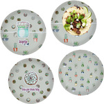 Cactus Set of 4 Glass Lunch / Dinner Plate 10" (Personalized)