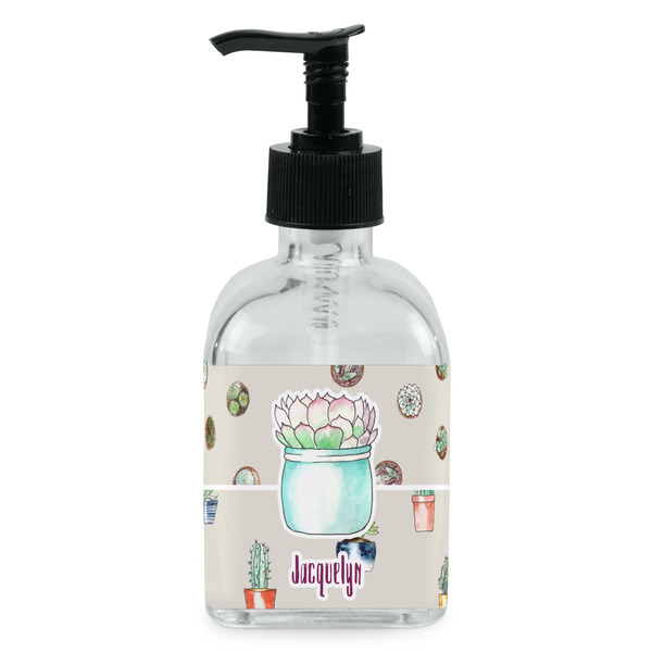 Custom Cactus Glass Soap & Lotion Bottle - Single Bottle (Personalized)