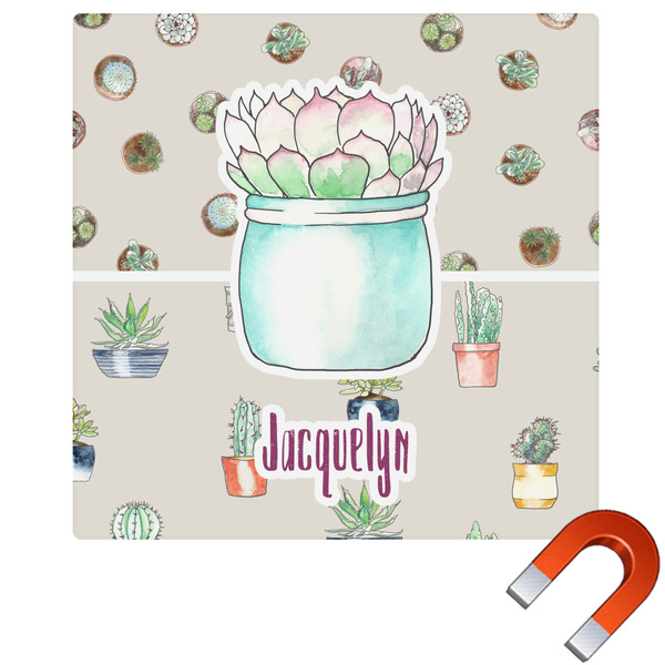 Custom Cactus Square Car Magnet - 6" (Personalized)