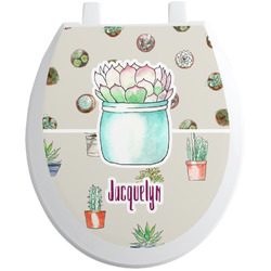 Cactus Toilet Seat Decal - Round (Personalized)
