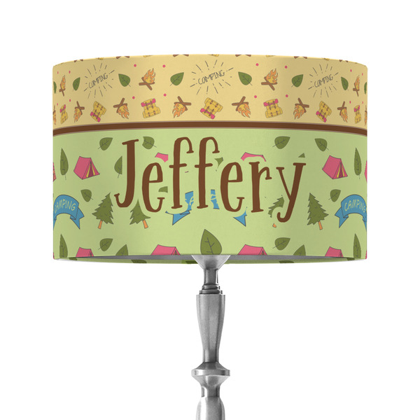 Custom Summer Camping 12" Drum Lamp Shade - Fabric (Personalized)