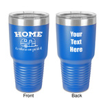 Summer Camping 30 oz Stainless Steel Tumbler - Royal Blue - Double-Sided (Personalized)